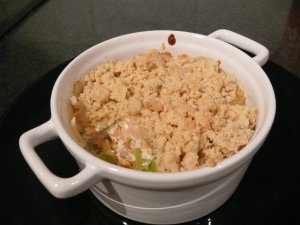 Photo de la recette Crumble de saumon et fondue de poireaux envoyée par le cuisinier