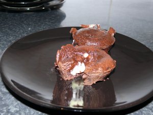 Photo de la recette Moelleux au chocolat au coeur coulant chocolat blanc envoyée par le cuisinier