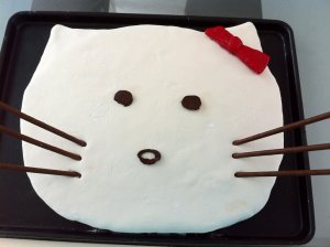 Photo de la recette Gâteau Hello Kitty - Pâte à sucre envoyée par le cuisinier