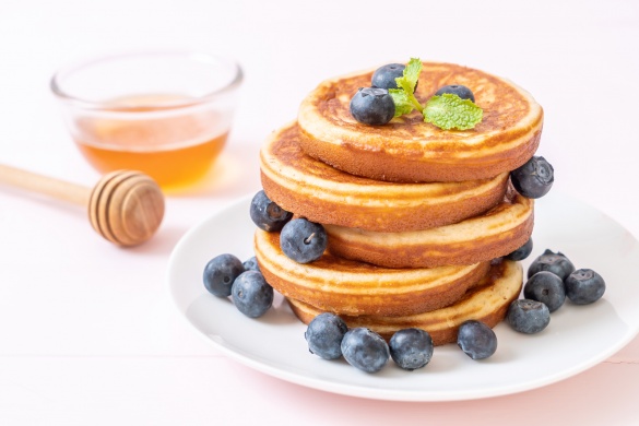 Photo pour la recette Pancakes aux myrtilles envoyée par le cuisinier